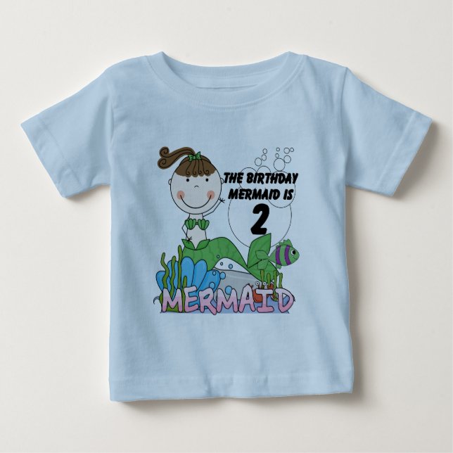 Mermaid 2. Geburtstag Tshirts und Geschenke (Vorderseite)