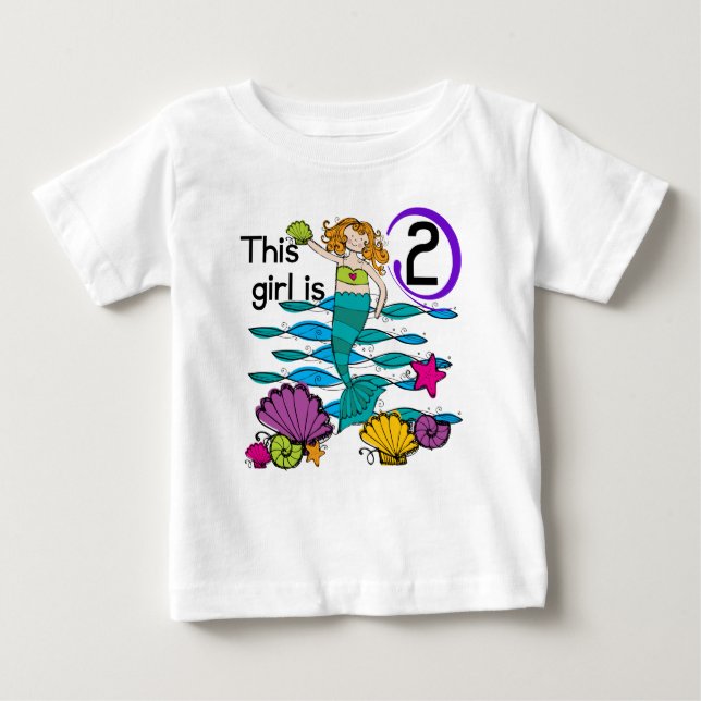 Mermaid 2. Geburtstag Tshirts und Geschenke (Vorderseite)