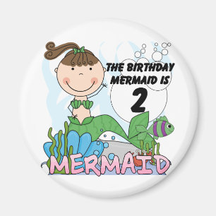 Mermaid 2. Geburtstag Tshirts und Geschenke Magnet