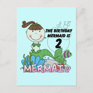 Mermaid 2. Geburtstag Tshirts und Geschenke Postkarte