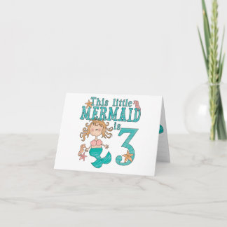 Mermaid 3. Geburtstag Einladungen