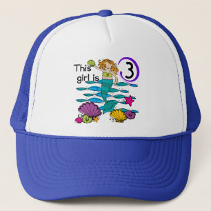 Mermaid 3. Geburtstag T Shirts und Geschenke Truckerkappe