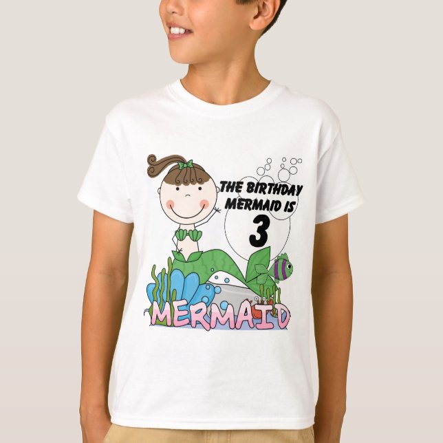 Mermaid 3. Geburtstag Tshirts und Geschenke (Vorderseite)