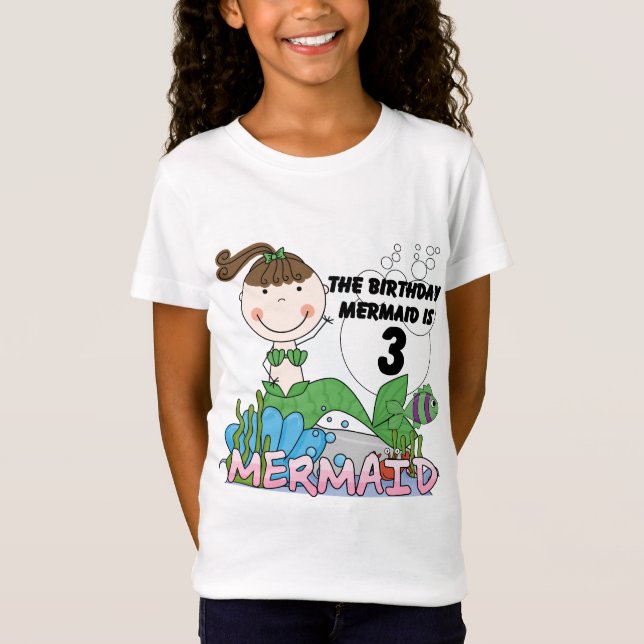 Mermaid 3. Geburtstag Tshirts und Geschenke (Vorderseite)