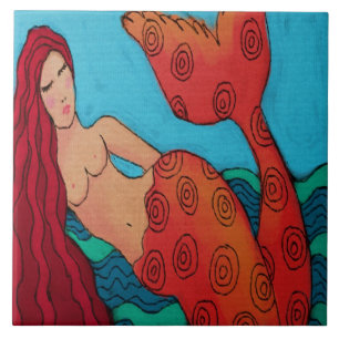 Mermaid Abstrakt Art Keramik Tile Fliese