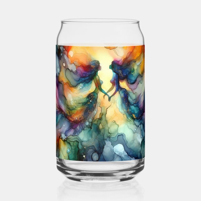 Mermaid Alcohol Ink Dosenglas (Vorderseite)