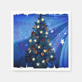 Mermaid and Starfish Christmas Tree Napkins Serviette