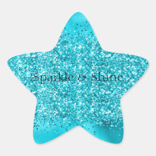 Mermaid Aqua Confetti Sparkle Glitzer Stern-Aufkleber