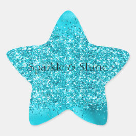 Mermaid Aqua Confetti Sparkle Glitzer Stern-Aufkleber