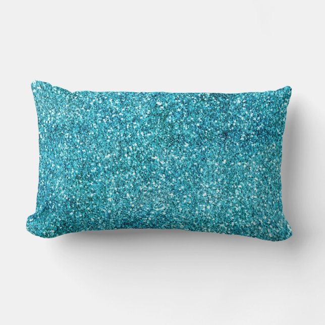 Mermaid Aqua Glitz Glitzer Lendenkissen (Vorderseite)