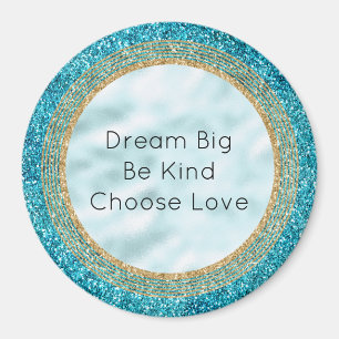 Mermaid Aqua Glitz Glitzer Magnet