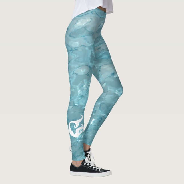 Mermaid - Aqua Pool Water Abstrakt Fotografie Leggings (Rechts)