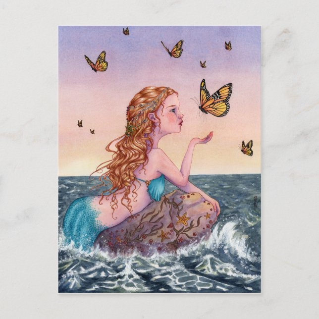 Mermaid Art Postcard - Bring Me Tidings Postkarte (Vorderseite)