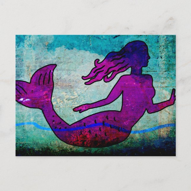 Mermaid Art Postcard Postkarte (Vorderseite)