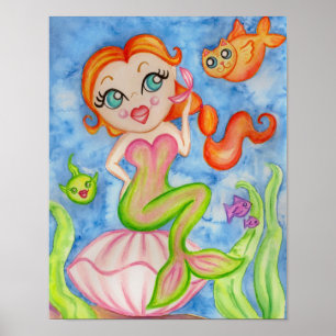 Mermaid Art Poster Print
