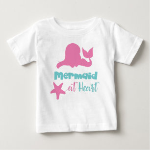 Mermaid At Heart, Mermaid Schwanz, Meerjungfrau Si Baby T-shirt