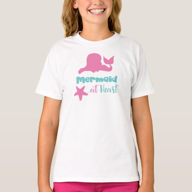 Mermaid At Heart, Mermaid Schwanz, Meerjungfrau Si T-Shirt (Vorderseite)
