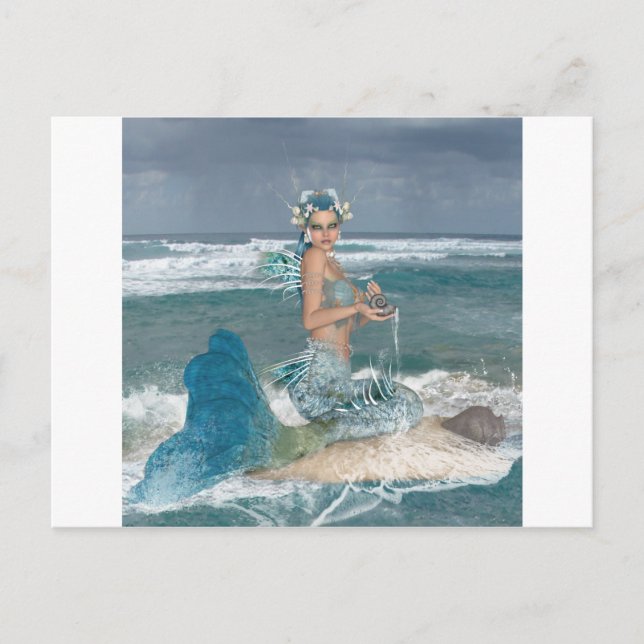 Mermaid auf Rock Postkarte (Vorderseite)