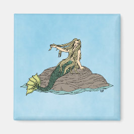 Mermaid auf Steinen Magnet