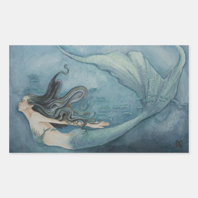 Mermaid-Aufkleber Rechteckiger Aufkleber (Vorderseite)