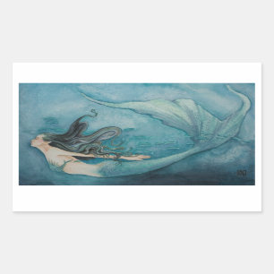 Mermaid-Aufkleber Rechteckiger Aufkleber