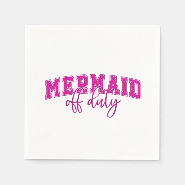 Mermaid Außer Dienst | Küstenunterhaltung Serviette (Vorderseite)