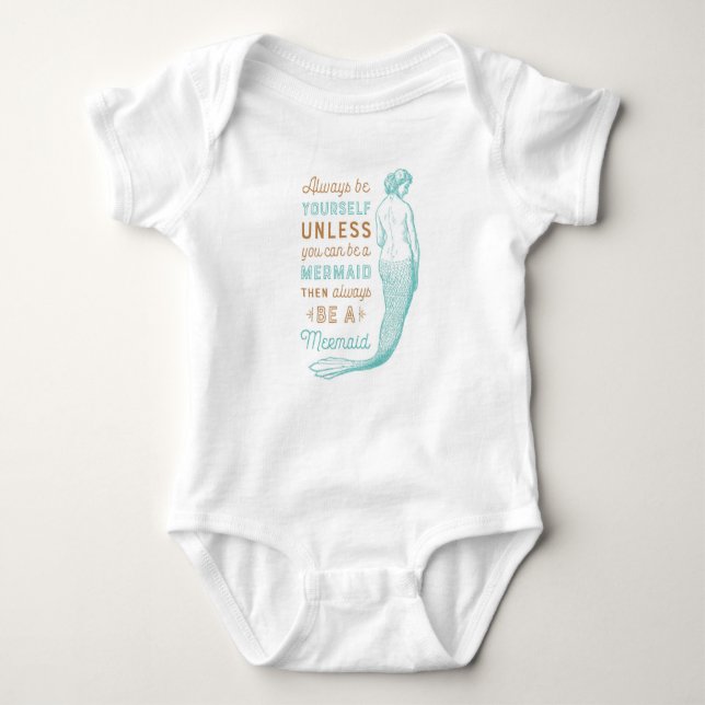 Mermaid Baby Bodysuit Baby Strampler (Vorderseite)