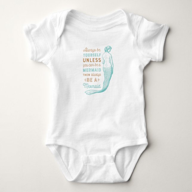 Mermaid Baby Bodysuit Strampler (Vorderseite)