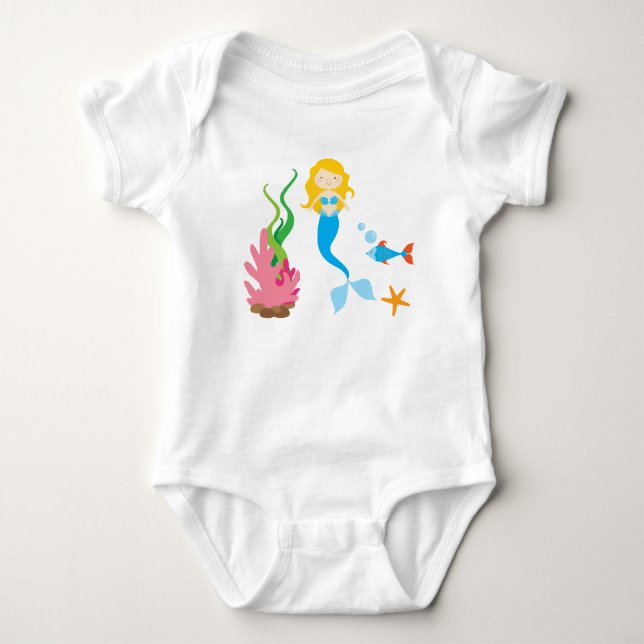 Mermaid Baby Bodysuit Tutu Strampler (Vorderseite)