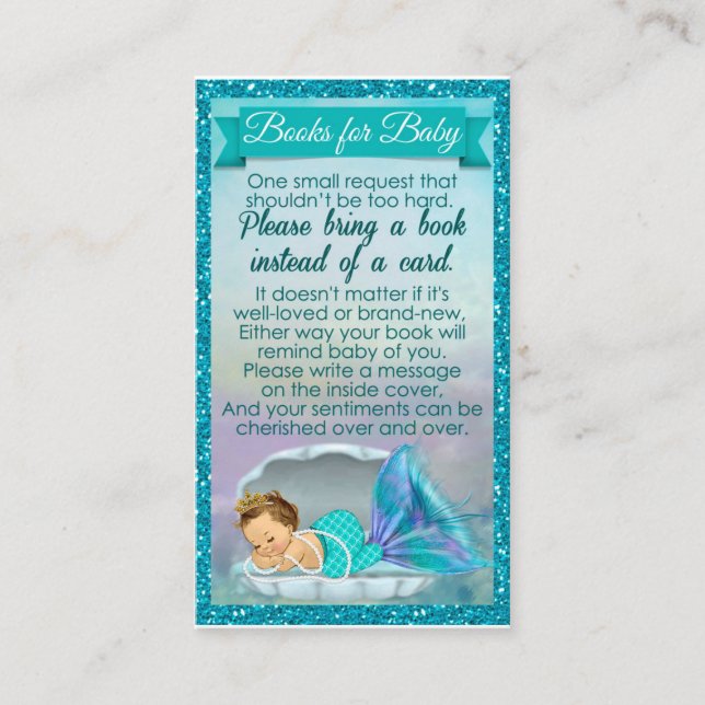 Mermaid Baby Book Request Inserts Baby Shower #130 (Vorderseite)
