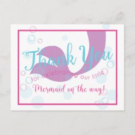 Mermaid Baby Dusche Danke Note Card Postkarte