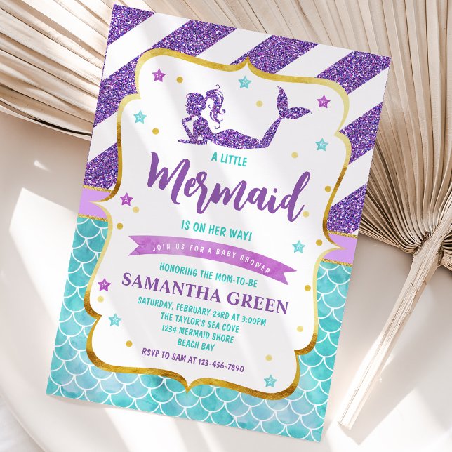 Mermaid Baby Dusche Einladung (Von Creator hochgeladen)