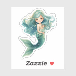 Mermaid Baby Dusche farbenfrohe Qualle Wasserfarbe Aufkleber