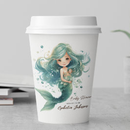 Mermaid Baby Dusche farbenfrohe Qualle Wasserfarbe Pappbecher