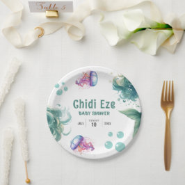 Mermaid Baby Dusche farbenfrohe Qualle Wasserfarbe Pappteller