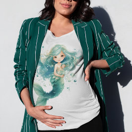 Mermaid Baby Dusche farbenfrohe Qualle Wasserfarbe T-Shirt