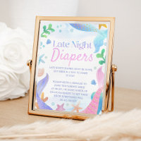 Mermaid Baby Dusche Spate Night Diapers