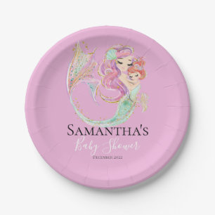 Mermaid Baby Dusche Sweet Little Mermaid Pappteller