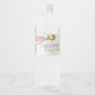 Mermaid Baby Dusche Wasser Flasche Packer Rose Gol Wasserflaschenetikett