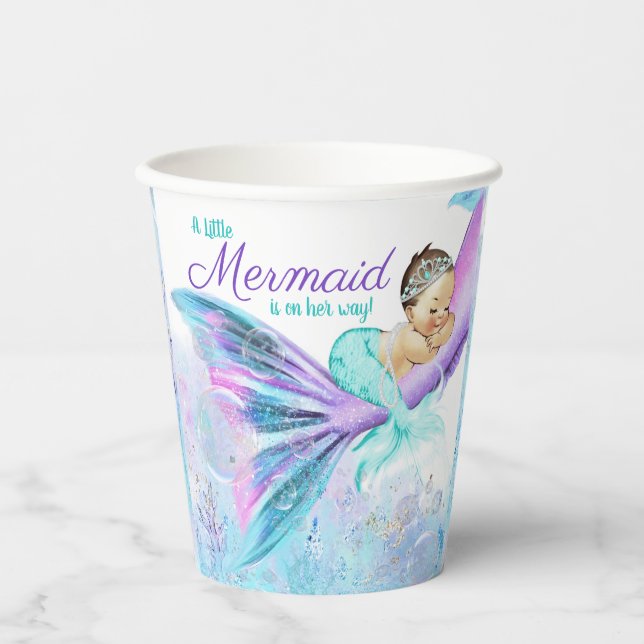 Mermaid Baby Duschpapierkästen Pappbecher (Vorderseite)