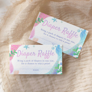 Mermaid Baby Showdiaper Raffle Ticket Begleitkarte