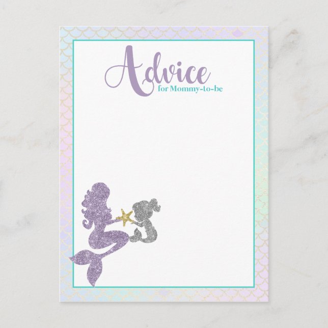 Mermaid Baby Shower Advisor für Mama Cards Postkarte (Vorderseite)