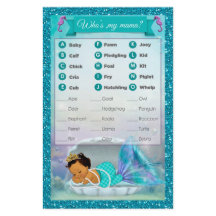 Mermaid Baby Shower Animal Match Game #136 Medium