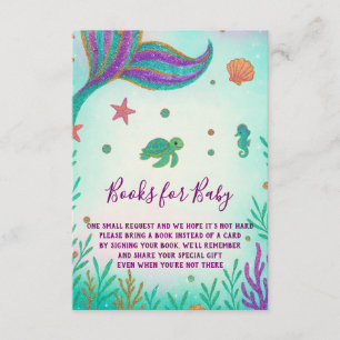 Mermaid Baby Shower Books für Babys Begleitkarte