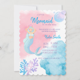 Mermaid Baby Shower Einladung