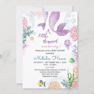 Mermaid Baby Shower Einladung