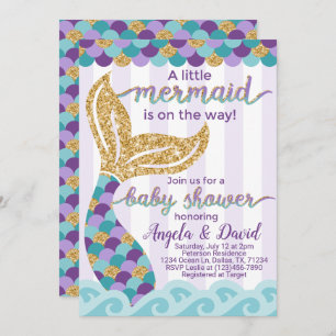 Mermaid Baby Shower Einladung