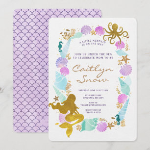 Mermaid Baby Shower Einladung