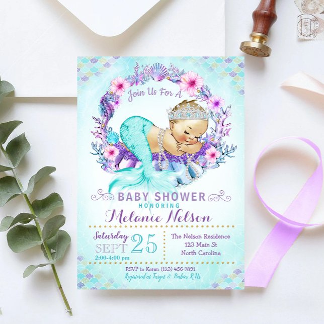 Mermaid Baby Shower Einladung Sprinkle (Von Creator hochgeladen)