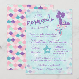 Mermaid Baby Shower Einladungen für ein Baby Girl